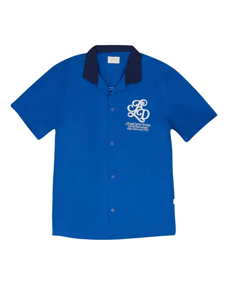 Aimé Leon Dore logo-print bowling shirt - Blau Blau