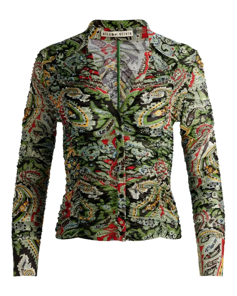 Alice + Olivia Geraffte Portia Bluse mit Paisley-Print - PAISLEY POEM Paisley
