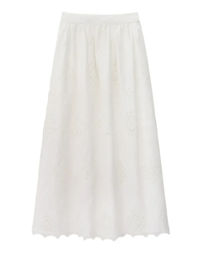 ba&sh Mona lace-trim maxi skirt - Weiß Weiß