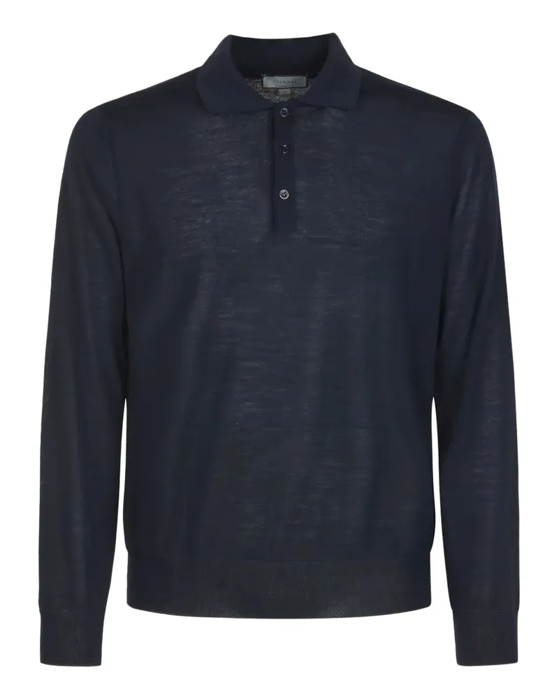 Canali Pullover mit V-Ausschnitt - Blau Blau
