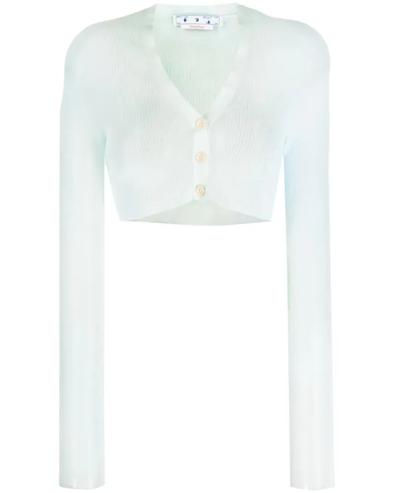 OFF-WHITE Cardigan mit Logo-Stickerei - Blau Blau