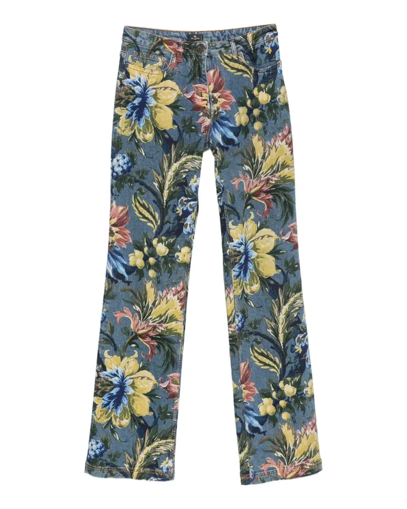 Etro Jeans mit Blumenprint - Blau Blau