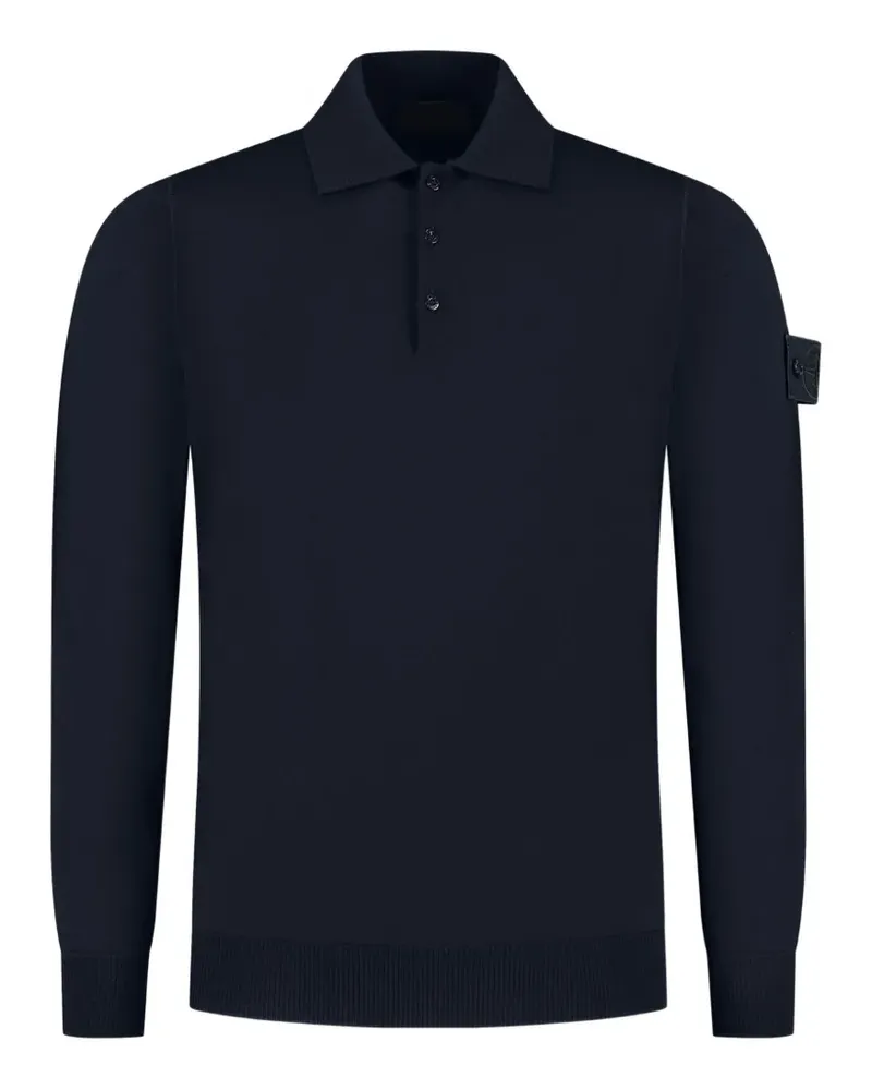Stone Island Langärmeliges Poloshirt - Blau Blau