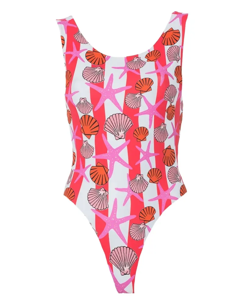 LHD Key Biscayne striped print bodysuit - Rot Rot