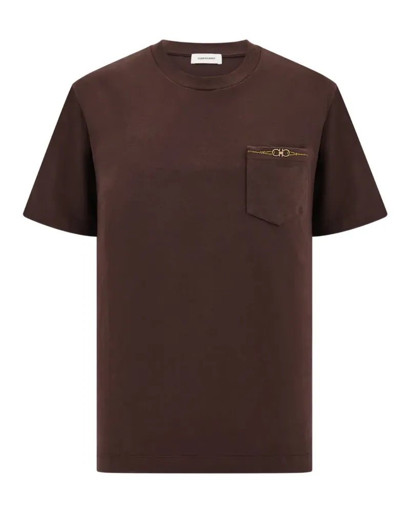 Ferragamo T-Shirt aus Jersey - Braun Braun
