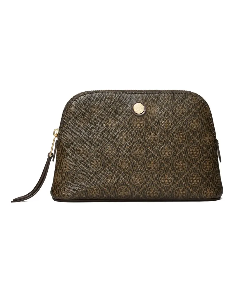Tory Burch Beschichtete Kosmetiktasche mit Monogramm - Braun Braun