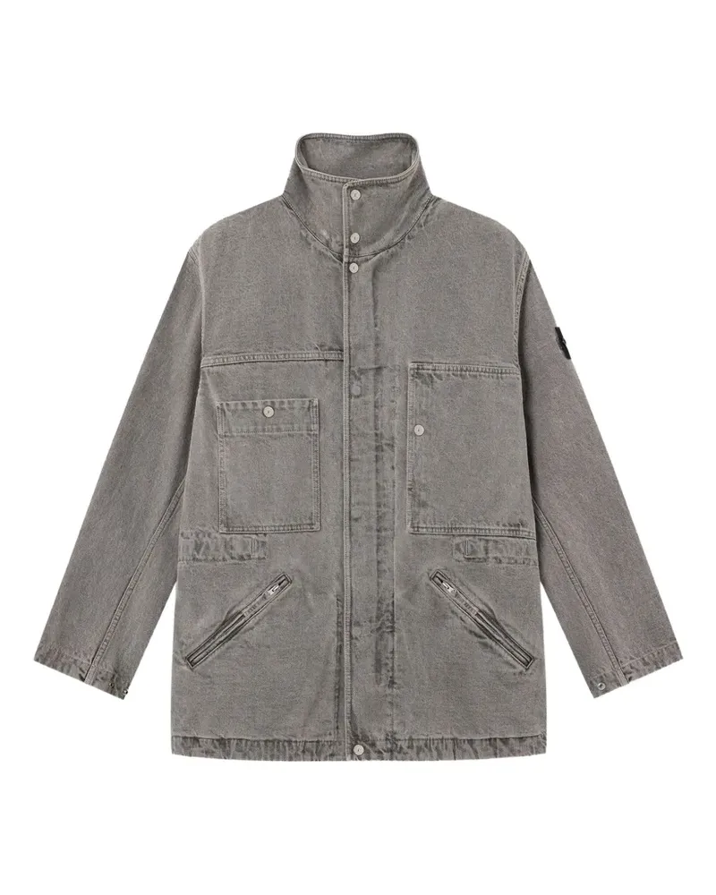 Stone Island Q4100064 TC Jacke aus Gabardine mit Mineralfärbung - Grau Grau