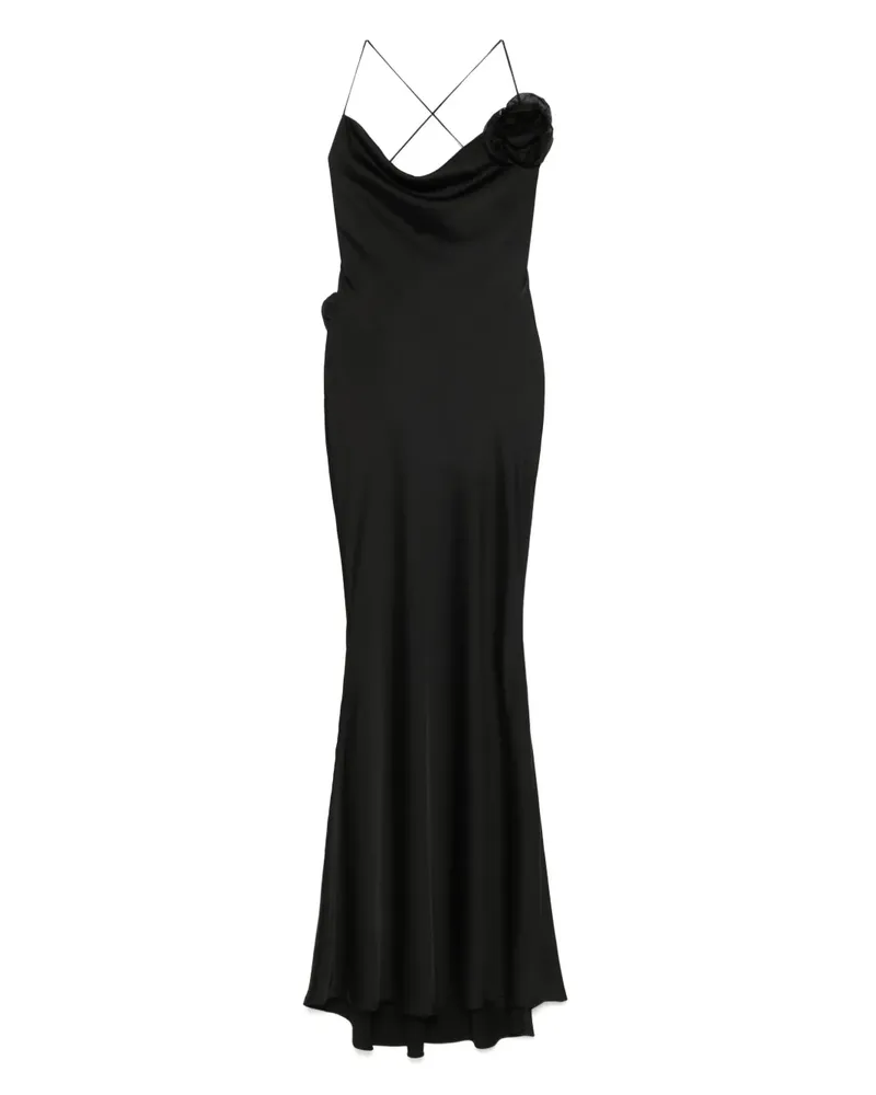 Parlor Maxikleid mit Blumenapplikation - Schwarz Schwarz