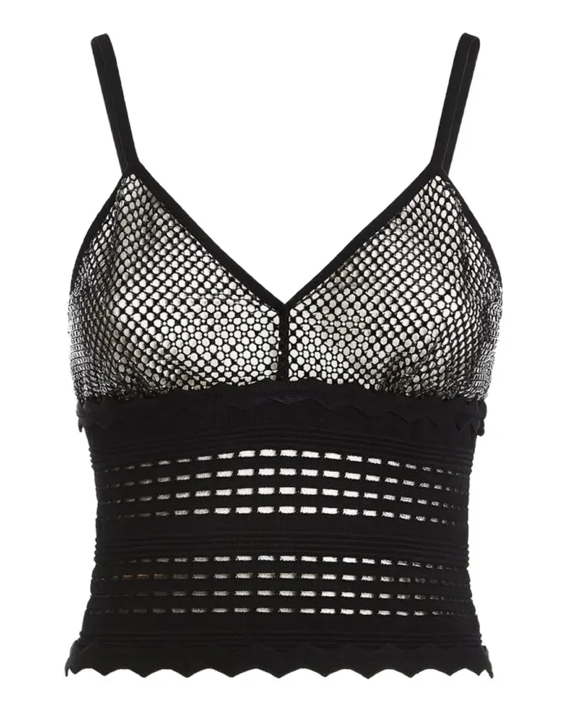 Genny scalloped knitted top - Schwarz Schwarz