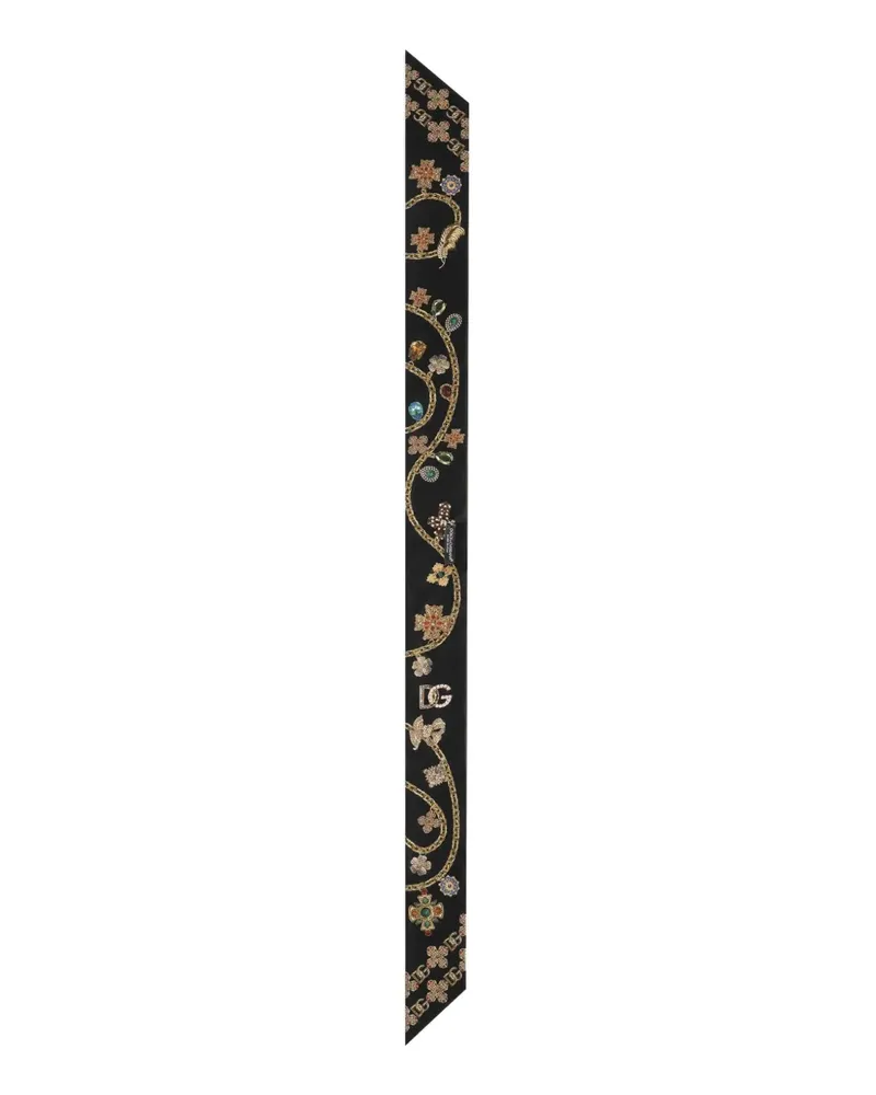 Dolce & Gabbana Schal mit Blumenstickerei - Schwarz Schwarz