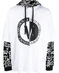 Versace Jeans Hoodie mit Logo-Print Weiß