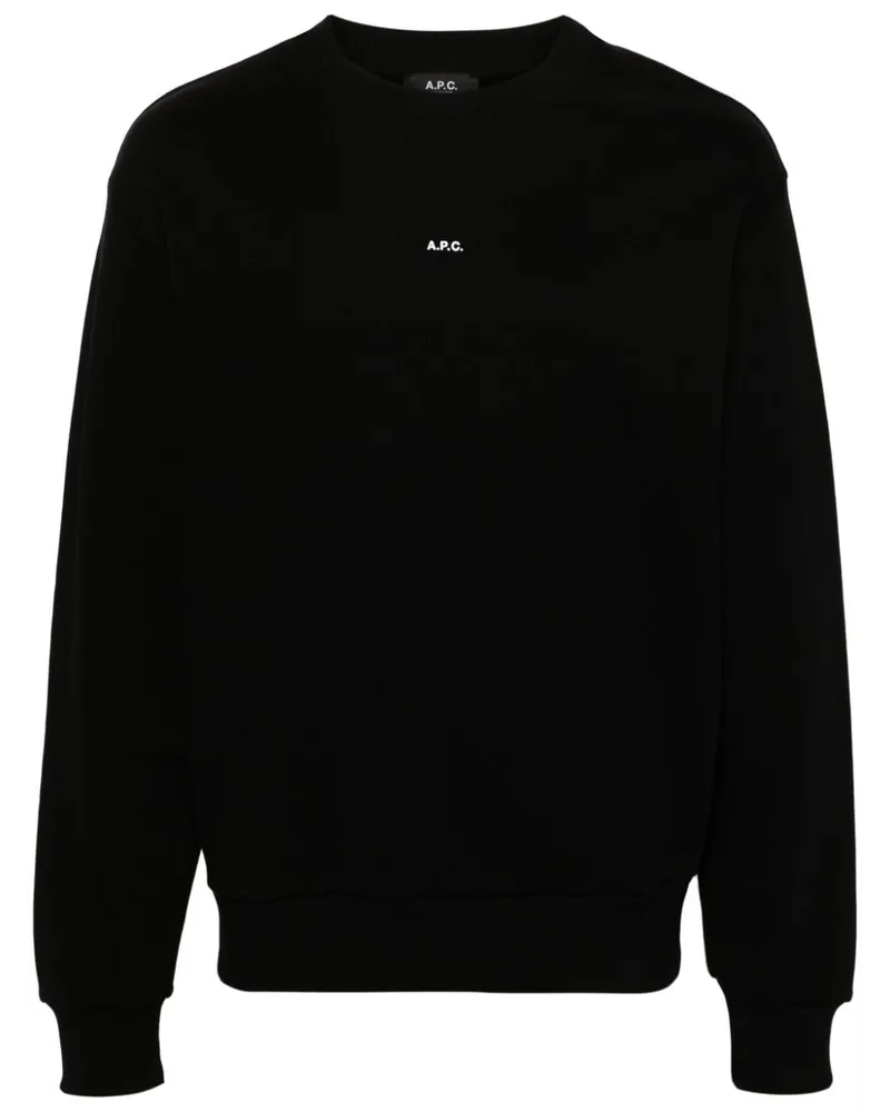 A.P.C. Sweatshirt mit Logo-Print Schwarz