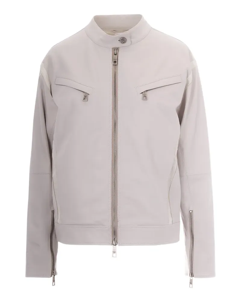 Patrizia Pepe zipped leather jacket - Nude Nude