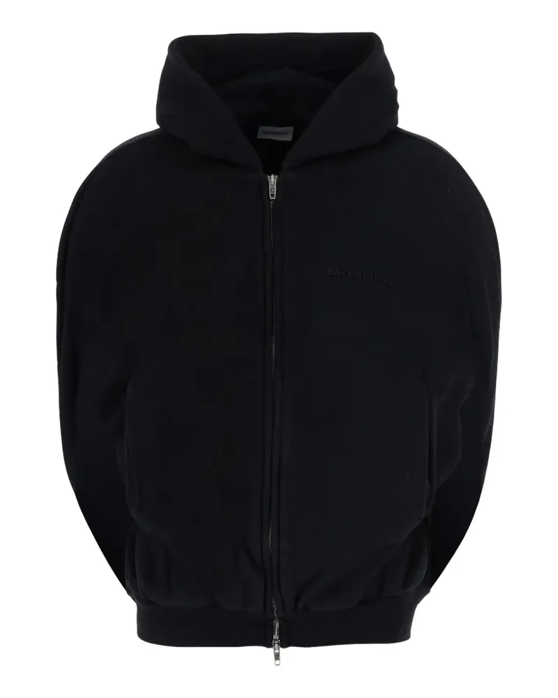 Balenciaga Kapuzenjacke mit Logo-Print - Schwarz Schwarz