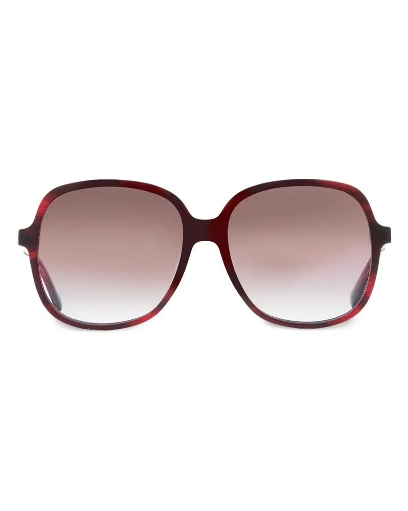Longchamp Sonnenbrille mit eckigem Gestell - Rot Rot