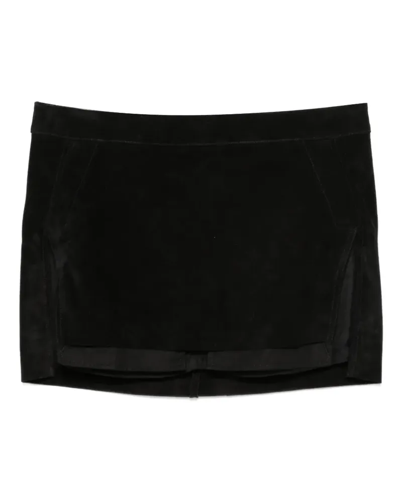 Rick Owens Fog Lederrock mit Cut-Off - Schwarz Schwarz