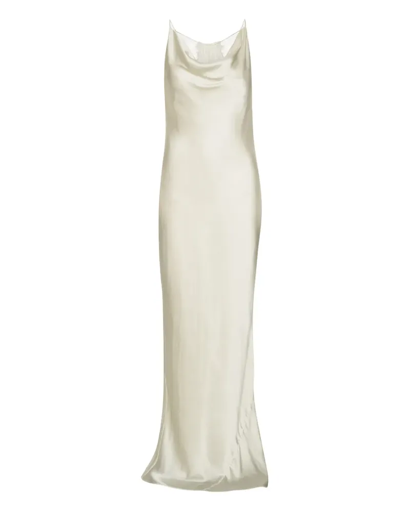 ROTATE Birger Christensen Abendkleid mit drapiertem Ausschnitt - Weiß Weiß