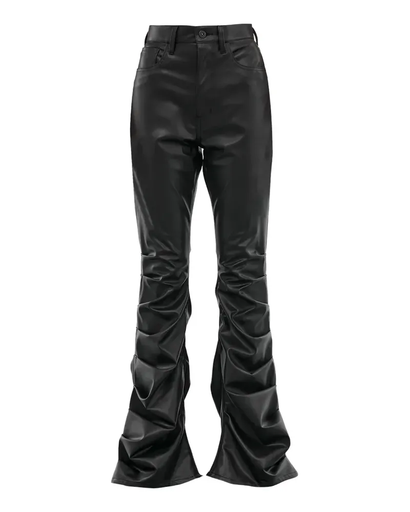 Junya Watanabe ruffled flared trousers - Schwarz Schwarz