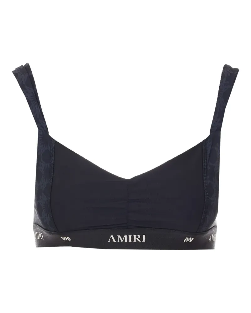 Amiri patterned logo band sports bra - Schwarz Schwarz