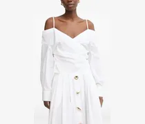 off-shoulder wrap blouse - Weiß