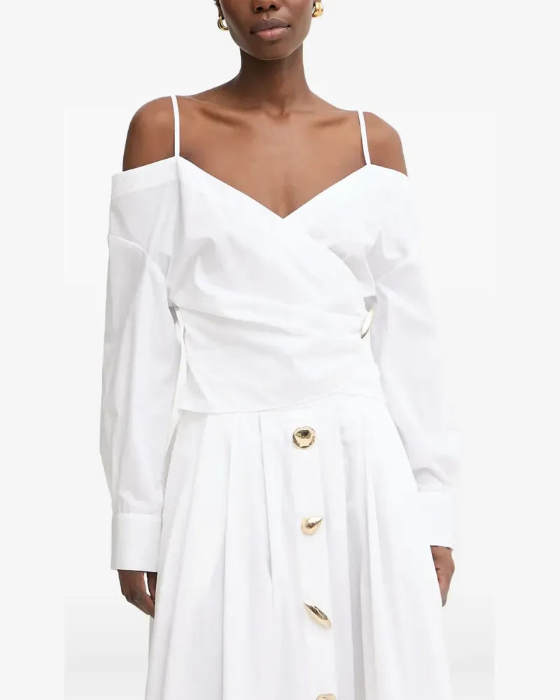 Simona Corsellini off-shoulder wrap blouse - Weiß Weiß