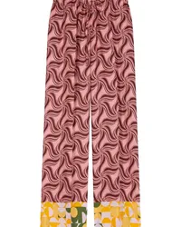 Dries van Noten Weite Hose mit Wirbel-Print Rosa