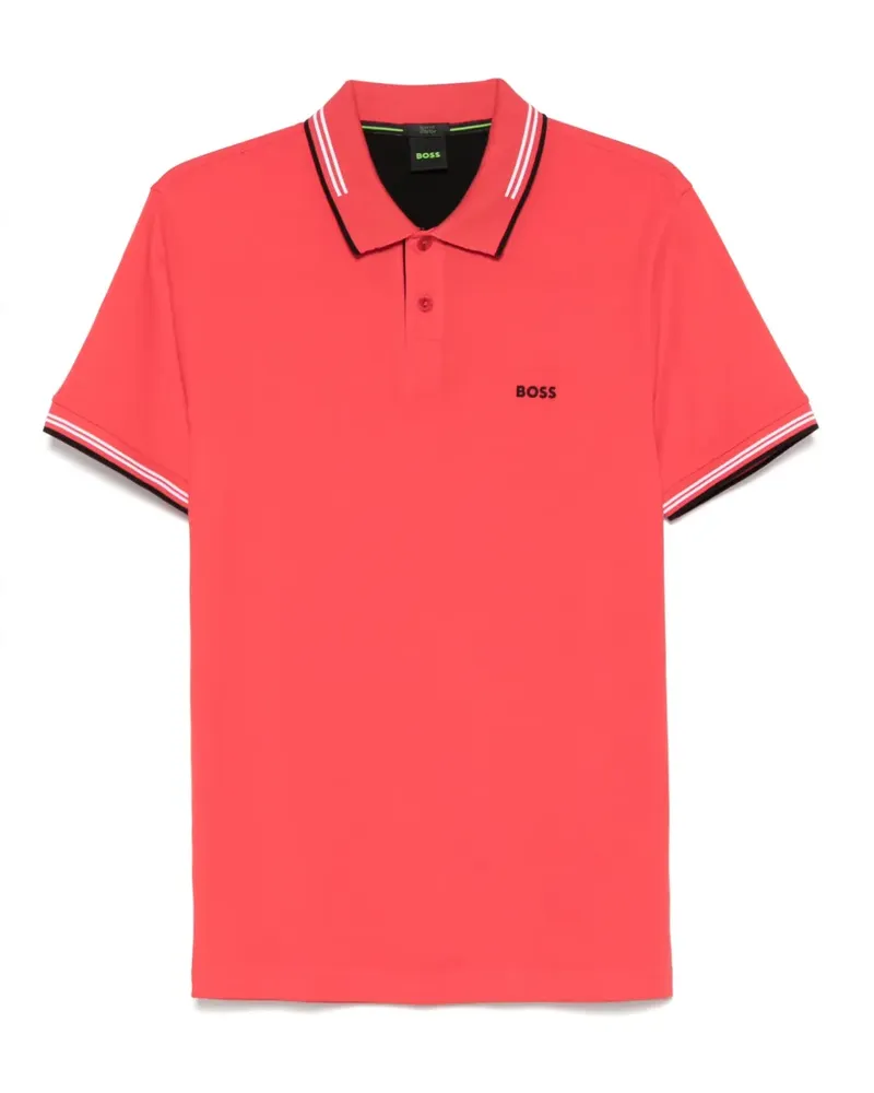 HUGO BOSS Poloshirt mit Streifendetail - Rot Rot