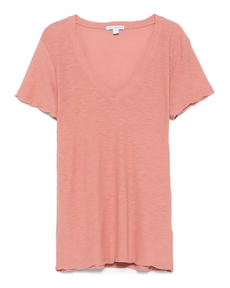 James Perse T-Shirt mit V-Ausschnitt - Rosa Rosa