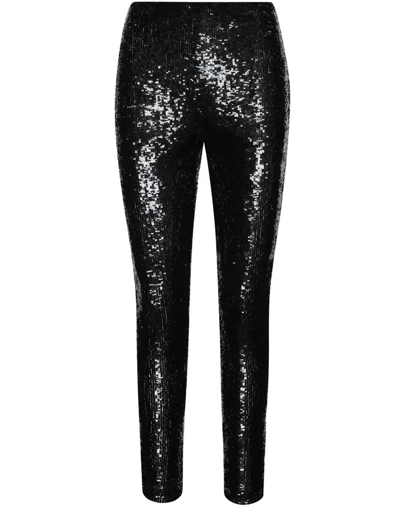 Oscar de la Renta Skinny-Hose mit Pailletten - Schwarz Schwarz