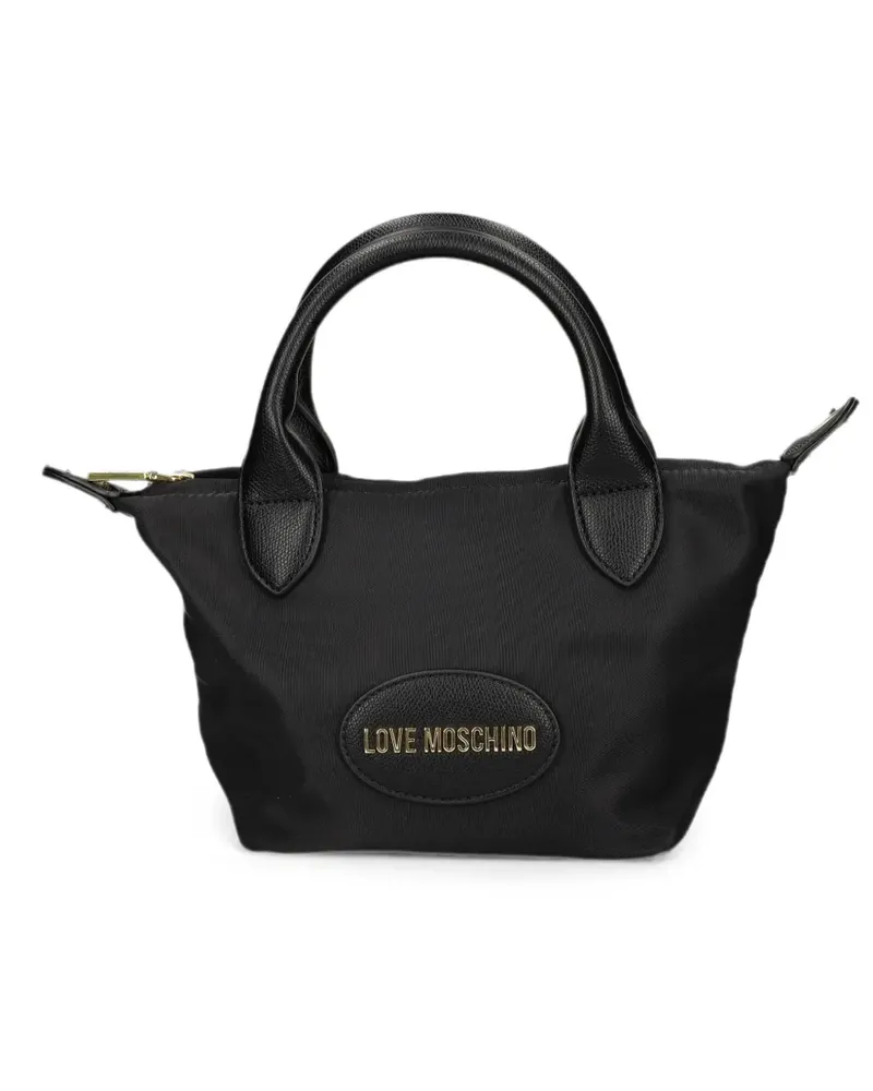 Moschino Shopper mit Logo-Schild - Schwarz Schwarz