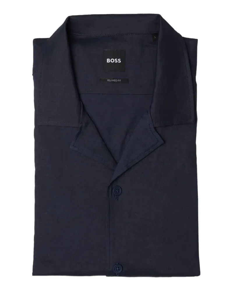 HUGO BOSS relaxed-fit camp-collar shirt - Blau Blau