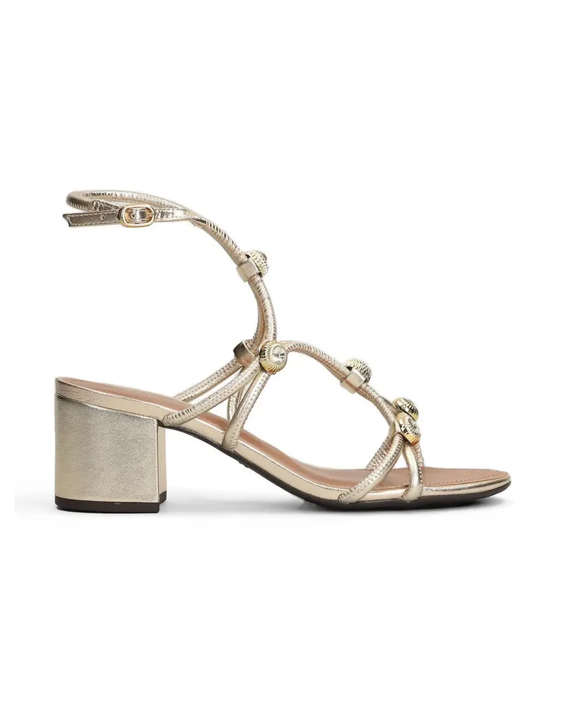 AREZZO 60mm crystal-embellished block-heel sandals - Gold Gold
