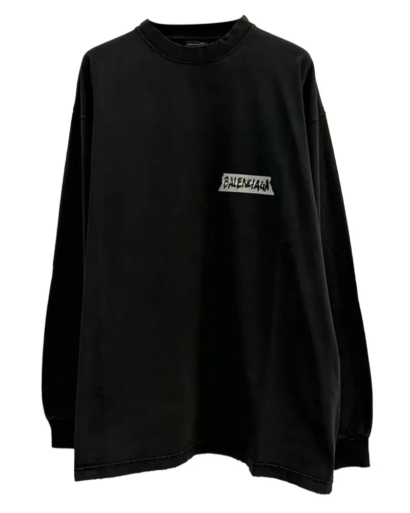 Balenciaga T-Shirt mit Logo-Detail - Schwarz Schwarz