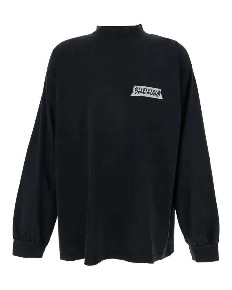 Balenciaga T-Shirt mit Logo-Detail - Schwarz Schwarz