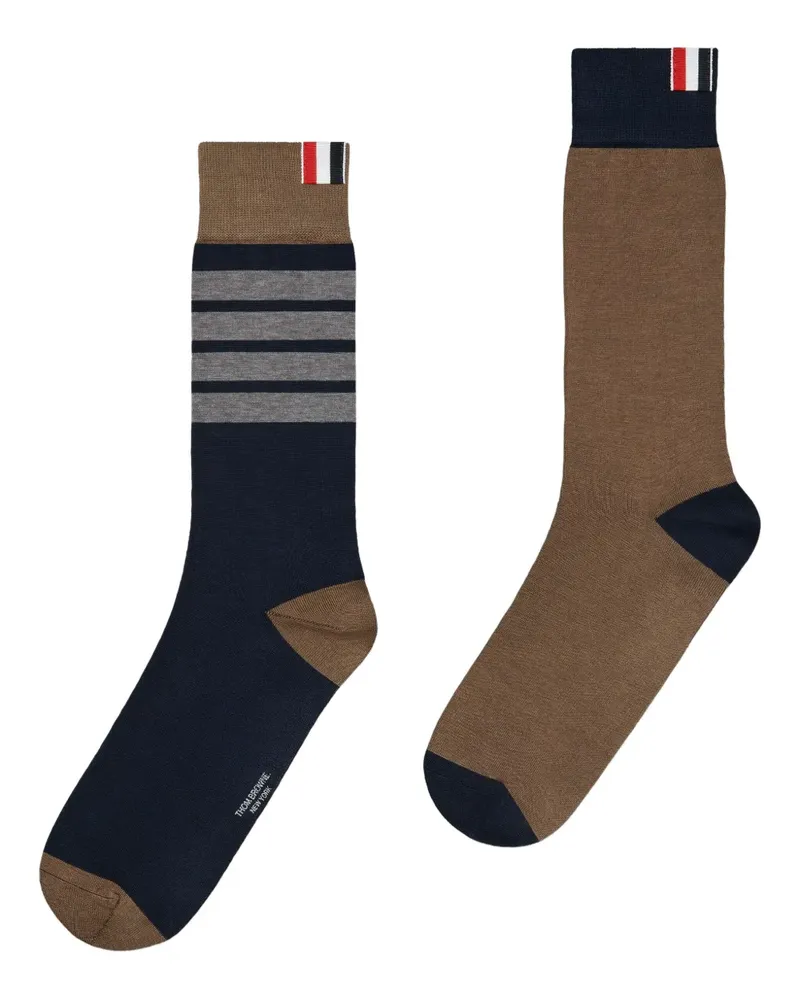 Thom Browne Gestreifte Socken - Blau Blau