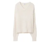 Pullover mit V-Ausschnitt - Weiß