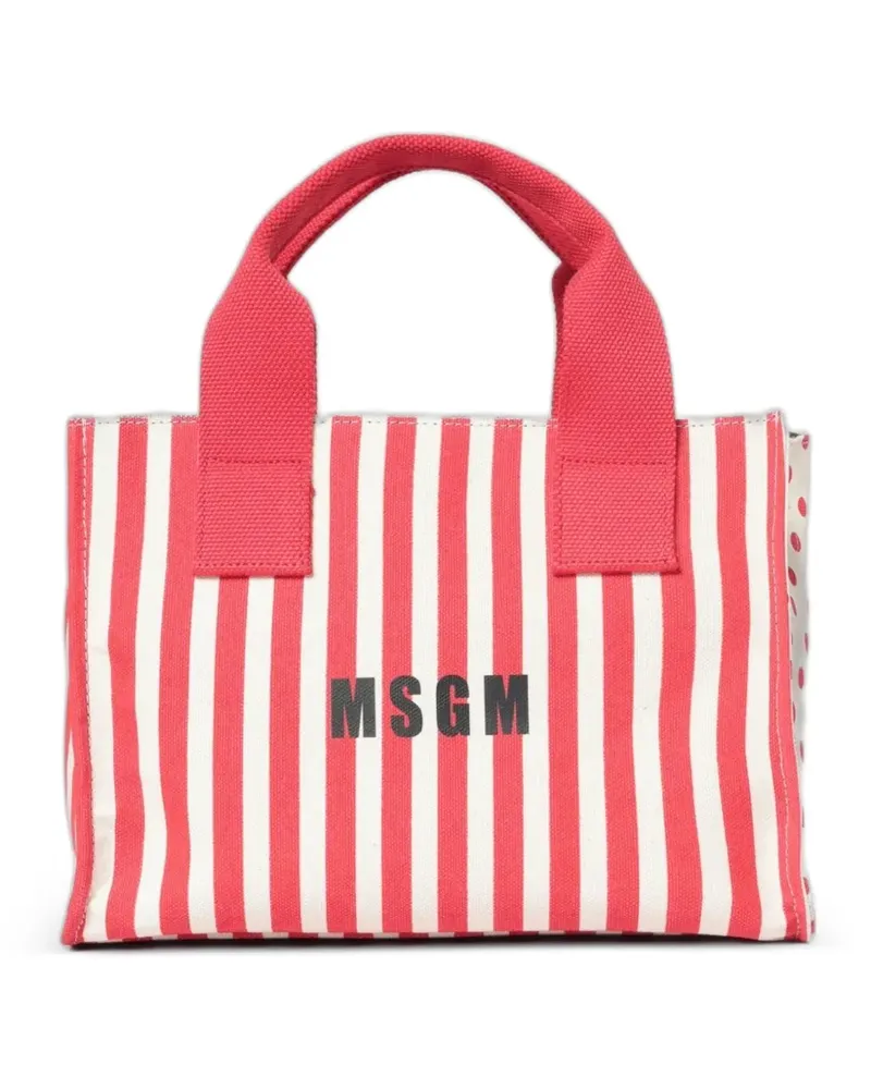 MSGM striped polka-dot shoulder bag - Rot Rot