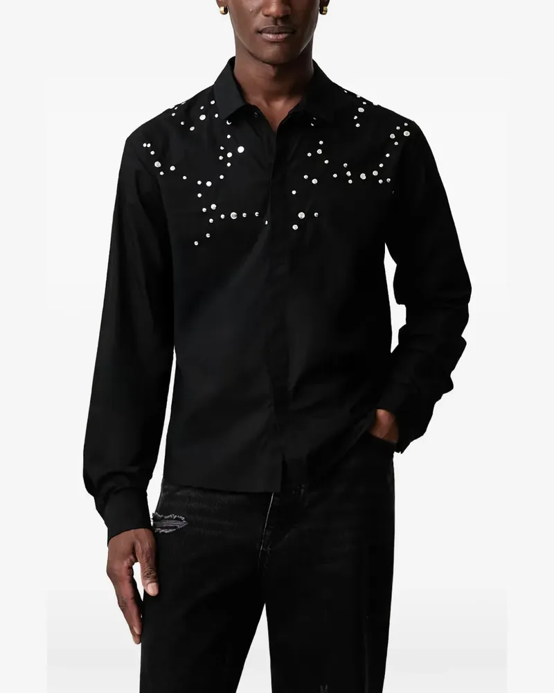 Heliot Emil crystal-embellished long-sleeve shirt - Schwarz Schwarz