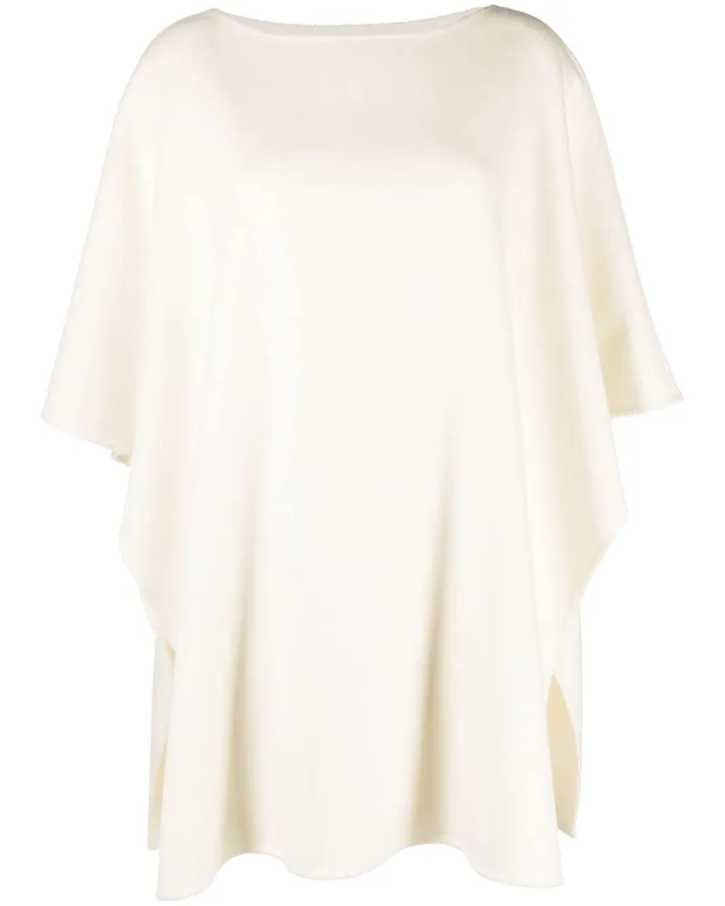 Fabiana Filippi Poncho mit U-Boot-Ausschnitt - Weiß Weiß