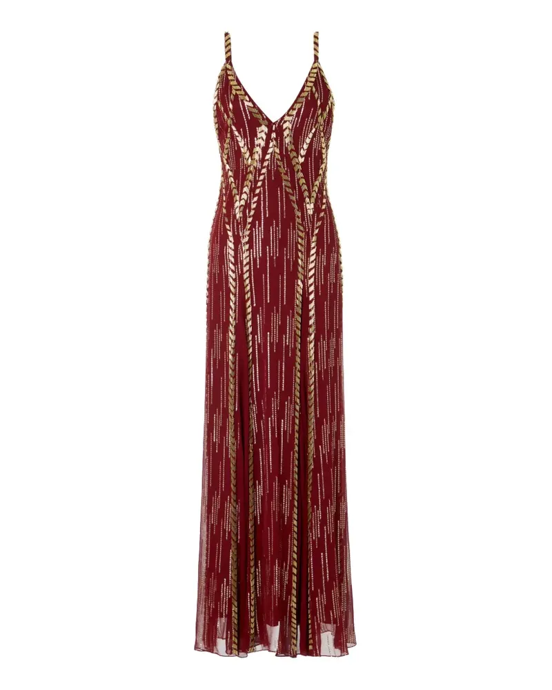 Temperley London Rückenfreies Viola Maxikleid mit Perlen - Rot Rot