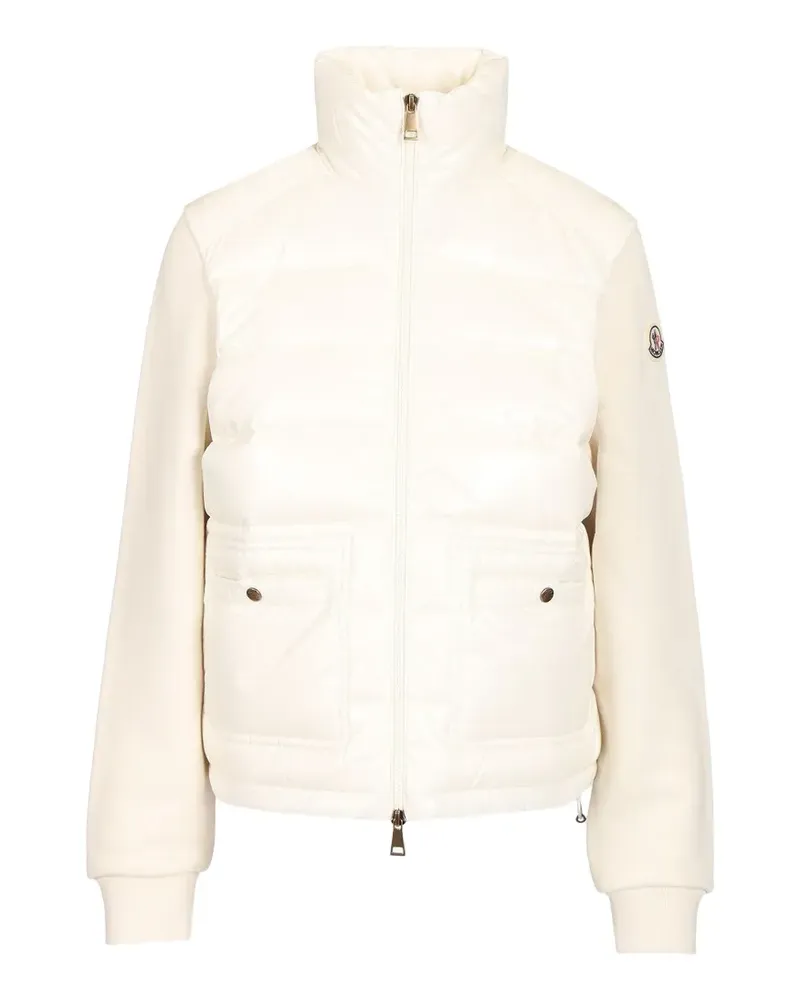 Moncler quilted-panel zip-up jacket - Nude Nude