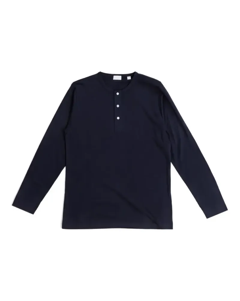 Handvaerk PJ long-sleeve Henley T-shirt - Blau Blau