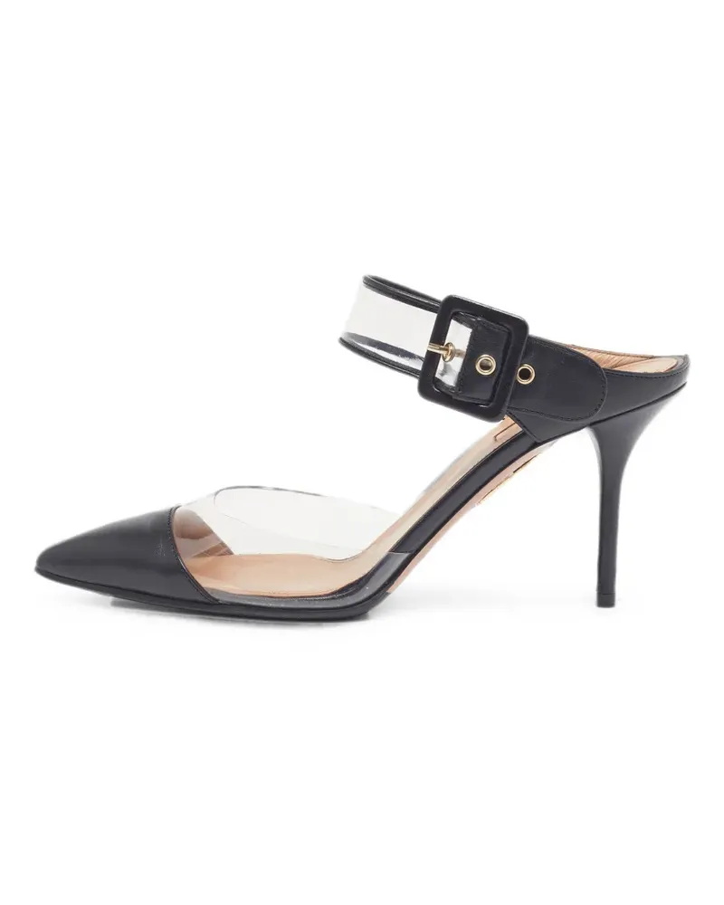 Aquazzura Optic buckle-detail mules - Weiß Weiß