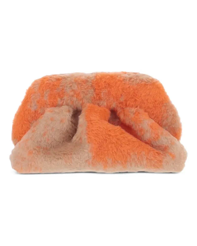 THEMOIRÈ Geraffte Clutch aus Faux Fur - Orange Orange