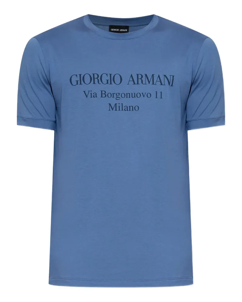 Giorgio Armani T-Shirt mit Logo-Print - Blau Blau