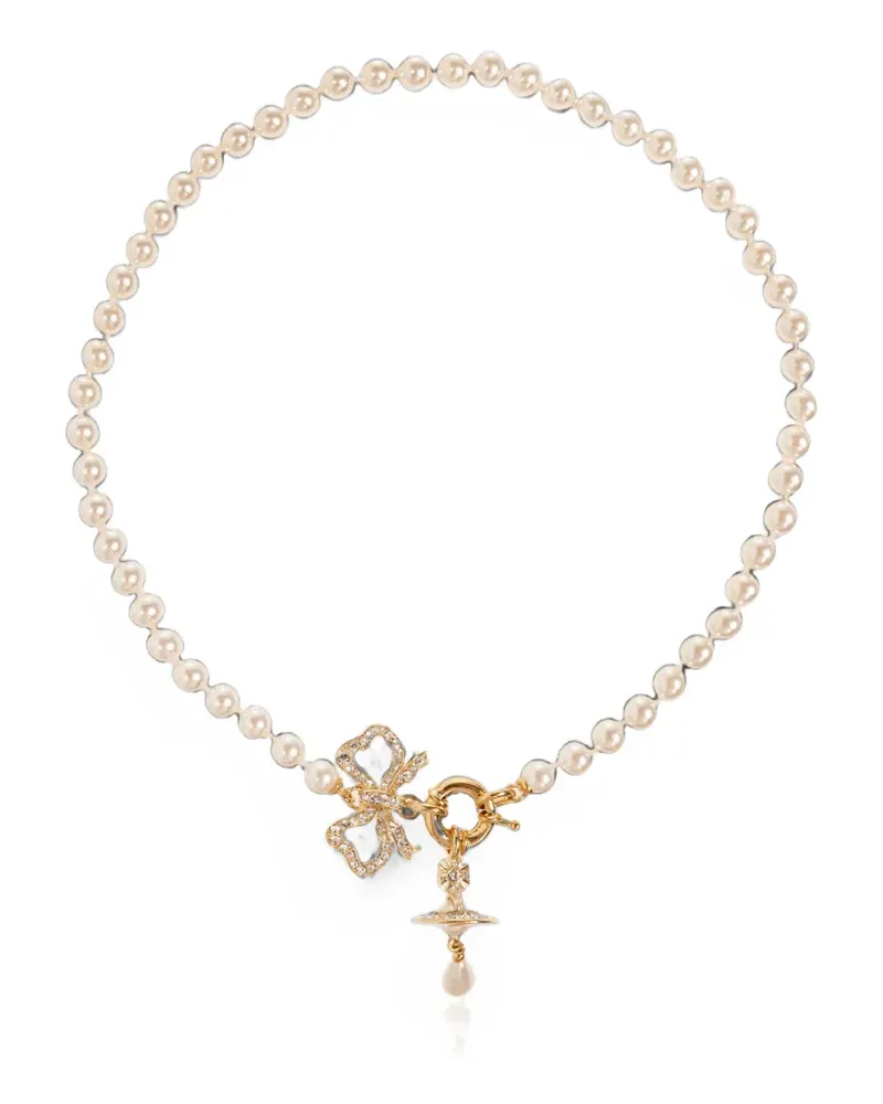 Vivienne Westwood Rigoberta Orb bow necklace - Gold Gold