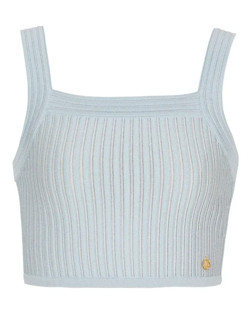 Balmain Oberteil mit eckigem Ausschnitt - Blau Blau