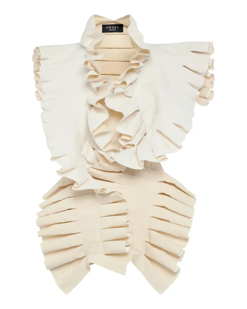 A.W.A.K.E. ruffled top - Nude Nude