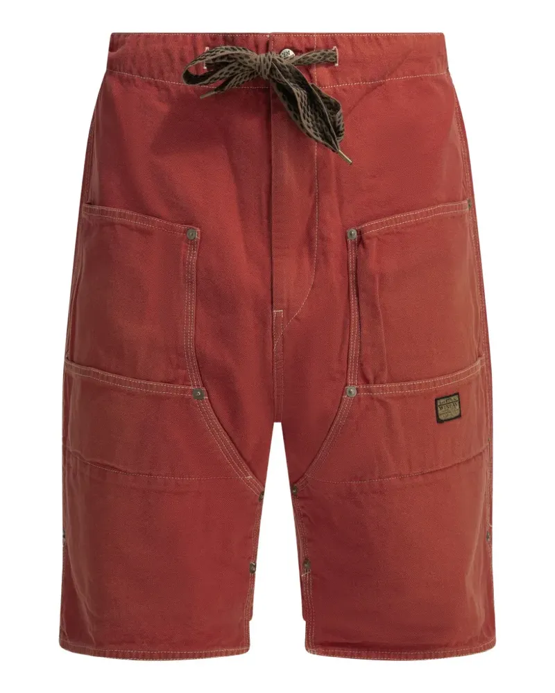 KAPITAL contrast-stitch multi-pocket shorts - Rot Rot