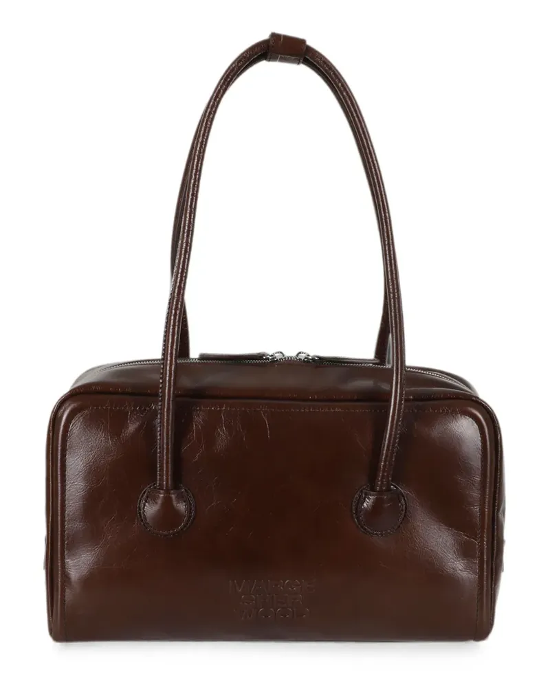 Marge Sherwood Soft Boston crinkle-effect logo-debossed tote bag - Braun Braun